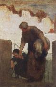 Honore  Daumier The Washer woman oil